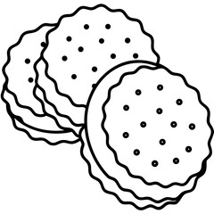 Biscuits line art vector