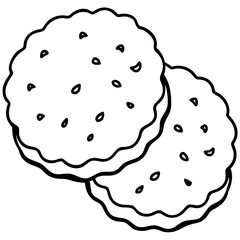 Biscuits line art vector