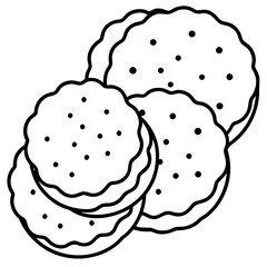 Biscuits line art vector