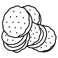 Biscuits line art vector