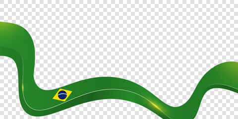 Brazilian independence day. Waving 3d shape with brazilian emblem design in transparent background