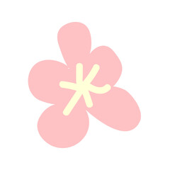 Wild and garden flowers, leaves. Modern vector botanical illustrations, hand drawn floral design elements