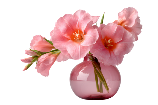 Adorable pink wool baby booties with knitted cuffs, clean layout and shadows, front view, isolated on transparent background