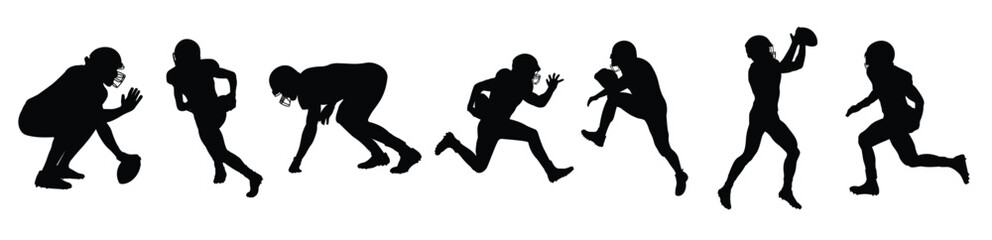 football silhouette illustration set