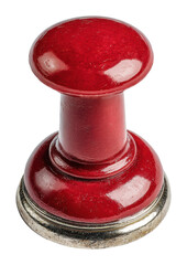 Red rubber stamp office workspace product professional environment top view isolated on transparent background