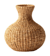 Crafted woven vase home object natural environment view aesthetic appeal isolated on transparent background