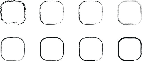 Unique Hand-Sketched Square Vector Border – -Toned Freeform Brush-Stroke Outline for Modern Aesthetic Layouts


