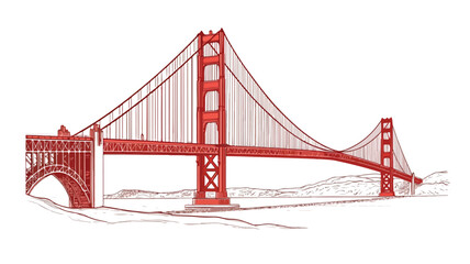 Fototapeta premium Golden Gate Bridge Vector Illustration for Stunning Visuals in Designs