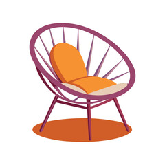 Vector Illustration of a Cozy Papasan Chair Furniture Isolated on White Background