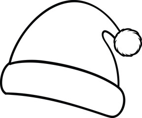 Santa hat line art vector illustration design