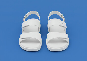 baby shoes on blue background