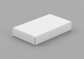 Blank open rectangular box with box separate lid isolated on gray background