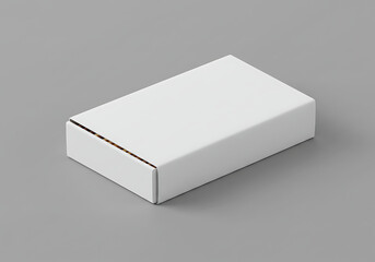 Blank open rectangular box with box separate lid isolated on gray background