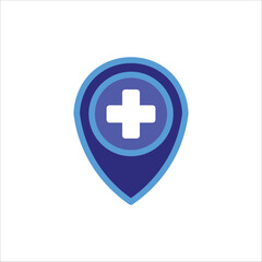 Location Healthcare Icons. Simple colored Vector Illustration