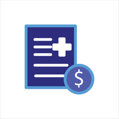 Cost Healthcare Icons. Simple colored Vector Illustration