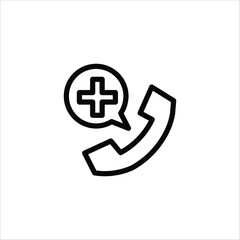 Fototapeta premium Call Healthcare Icons. Simple Line Vector Illustration