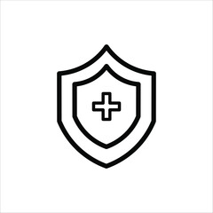 Prevention Healthcare Icons. Simple Line Vector Illustration