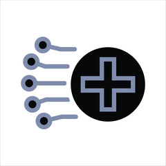 Obraz premium AI Healthcare Icons. Simple Solid Vector Illustration
