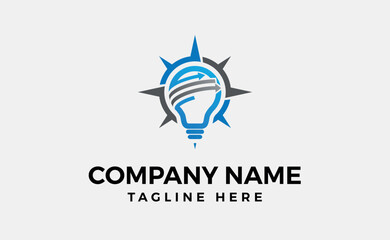 Creative bulb people logo template design vector