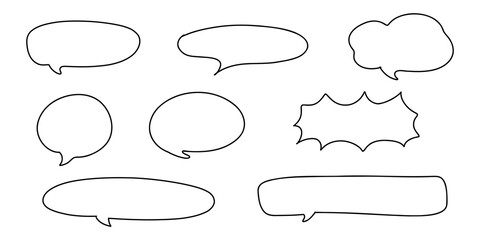 Obraz premium 手書きのゆるい吹き出しセット ベクター