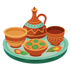 clay pots and cups