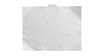 Crumpled White Paper Sheet Template for Advertising or Artwork on transparent background PNG


