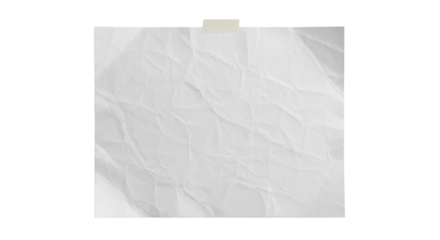 Crumpled White Paper Sheet Template for Advertising or Artwork on transparent background PNG

