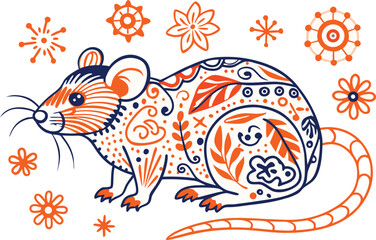 Beautiful Rat of white background