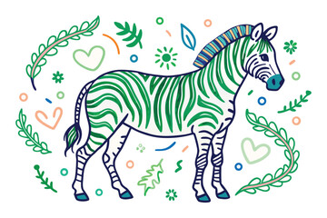 vector illustration of a zebra