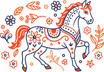 vector illustration of a horse
