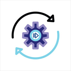 Automation Colored Icons. Simple Colored Vector Illustration