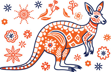 Beautiful Kangaroo of white background