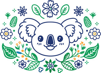 Beautiful Koala of white background