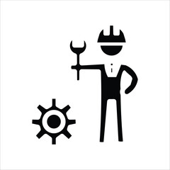 Technician Solid Icons. Simple Solid Vector Illustration