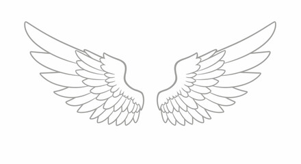 Obraz premium Elegant Wings Illustration of freedom, a Symbol of aspiration and delicate beauty in simple design for creative projects