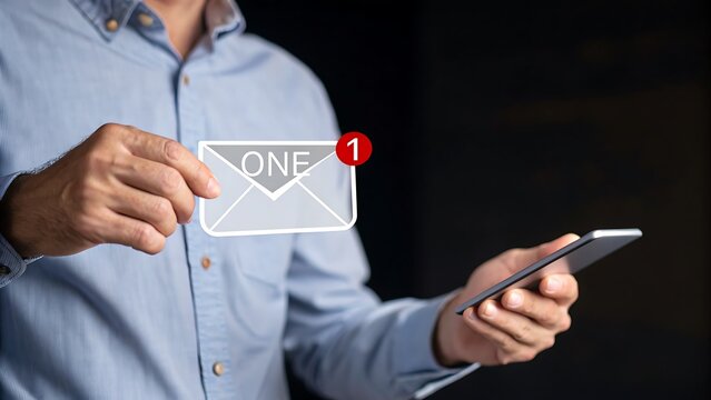 New message notification on mobile device, depicting communication and digital connectivity in contemporary lifestyle.