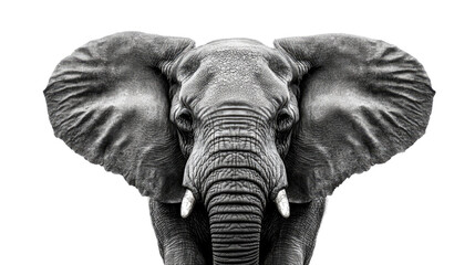 Fototapeta premium Wild African elephant isolated on white background