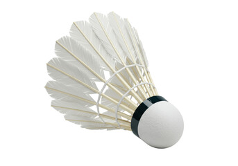 Isolated White Badminton Shuttlecock Sports Equipment
