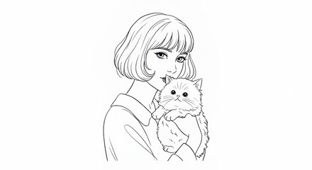 girl with a cat