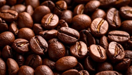 Naklejka premium Close-up of roasted coffee beans