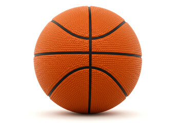 Fototapeta premium Close up shot of a basketball with black lines on a white background in a studio shot