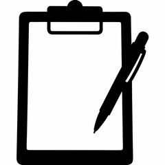 Medical Clipboard Icon Vector &ndash; Black Silhouette Medical Symbol Design