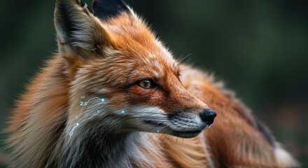 Fototapeta premium Red fox portrait in forest