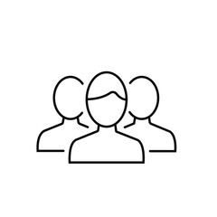 group,people,audience flat line icon illustration of a small group of people connected showing team or social network