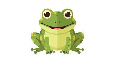 Obraz premium Delightful Green Amphibian: A Whimsical Frog Illustration for Children and Nature Enthusiasts