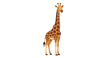 Obraz premium Stylized Giraffe Illustration with Patterned Markings and Isolated Design Standout Presenting its Distinctive Appearance