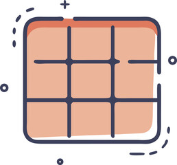 Fototapeta premium Grid of nine squares, layout or pattern icon 