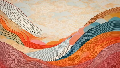 stylish japanese paper texture with a modern design organic wave patterned washi paper background