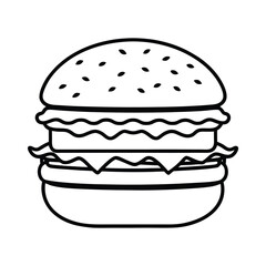 a double meat burger with cheese and lettuce on-white background 