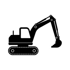 excavator on a white background